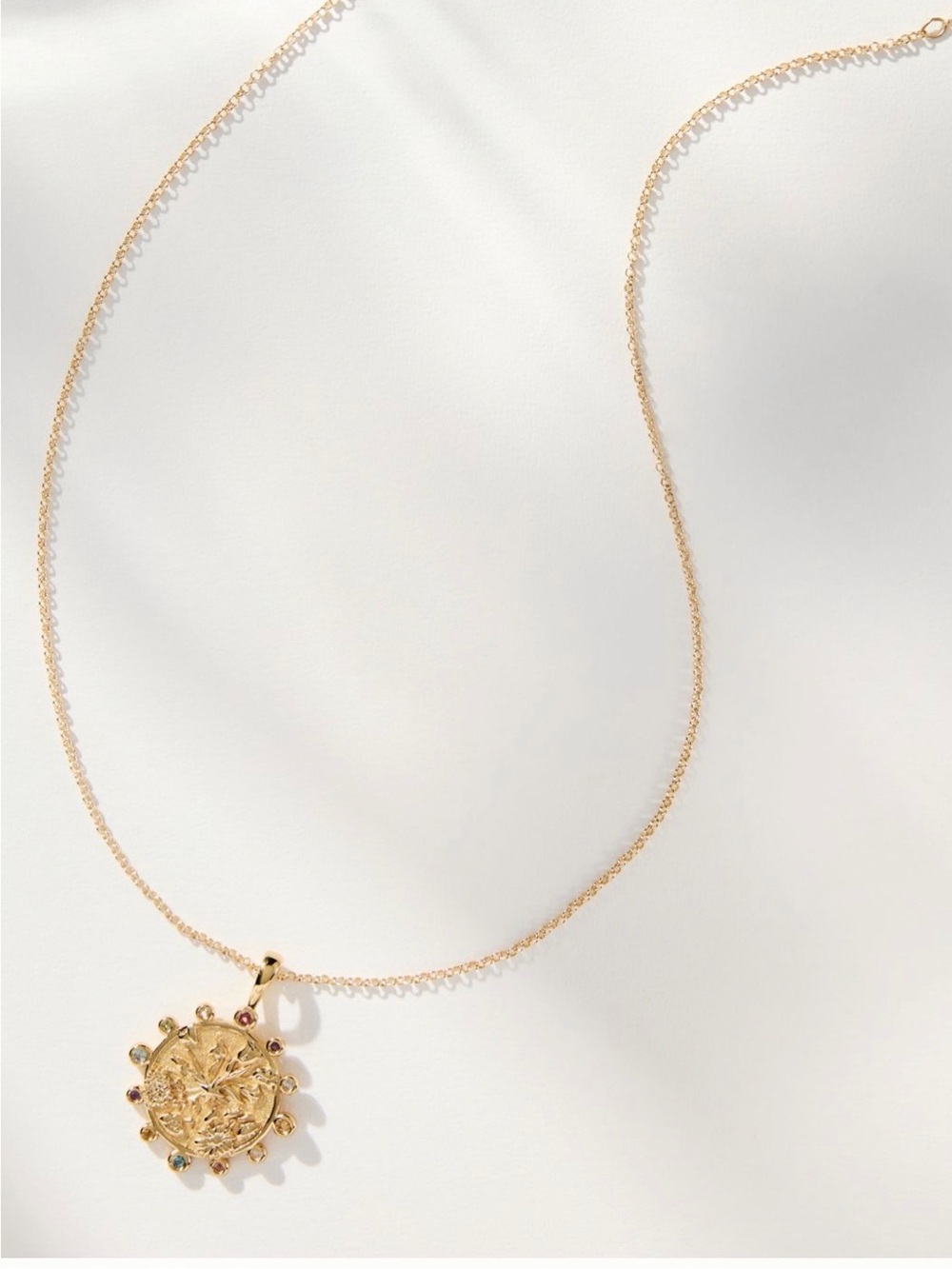 NEW Jane Win Hope Petite Embellished Coin Necklace